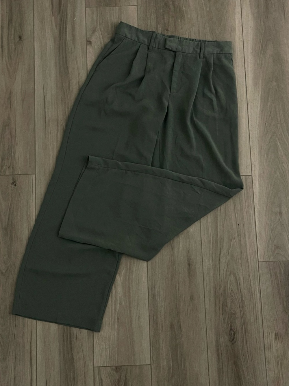 A New Day • Green Pleated Dress Pants